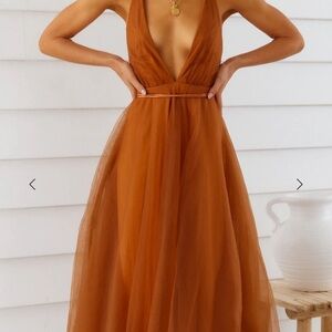 Elegant Brown Sleeveless Dress HelloMolly